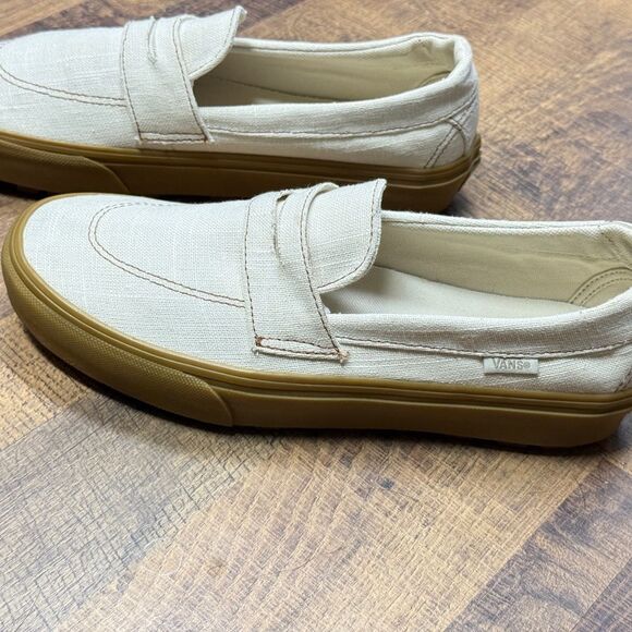 Vans Style 53 Linen Canvas Natural Gum Loafers Sneaker Size 8 NWOT main image 6